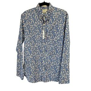 J Crew Secret Wash Slim Fit Floral Print Button Down Shirt Mens Size M